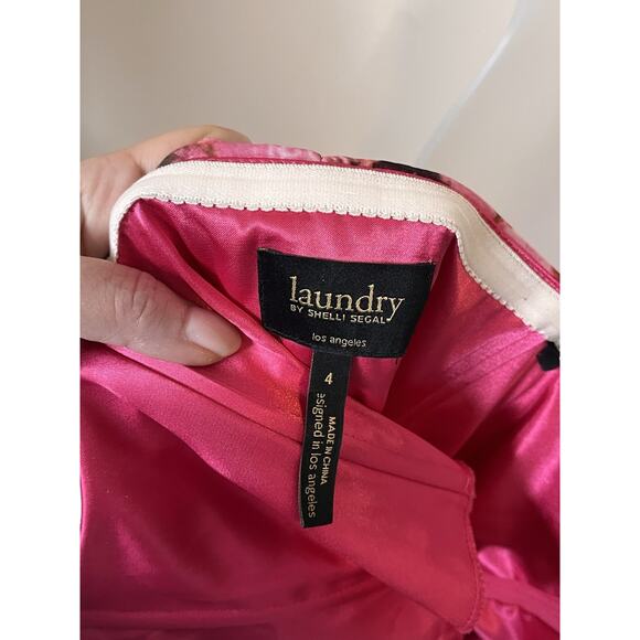 LAUNDRY BY SHELLI SEGAL pink Snakeskin Flowy Strapless Maxi Dress size 4 - Picture 6 of 8